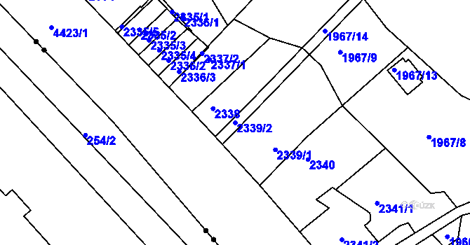Parcela st. 2339/2 v KÚ Teplice, Katastrální mapa