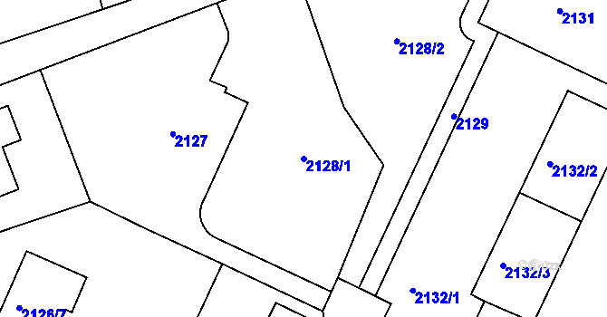 Parcela st. 2128/1 v KÚ Teplice, Katastrální mapa