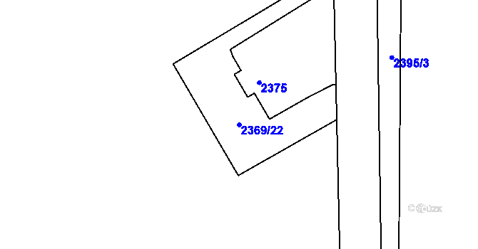 Parcela st. 2369/22 v KÚ Teplice, Katastrální mapa