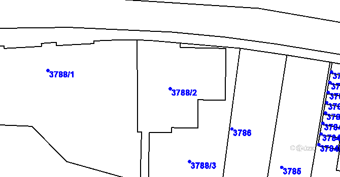 Parcela st. 3788/2 v KÚ Teplice, Katastrální mapa
