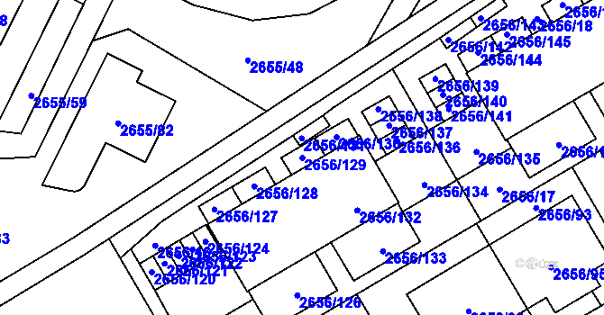 Parcela st. 2656/129 v KÚ Teplice, Katastrální mapa