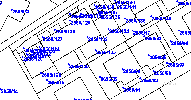 Parcela st. 2656/133 v KÚ Teplice, Katastrální mapa