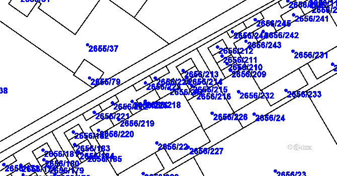 Parcela st. 2656/217 v KÚ Teplice, Katastrální mapa
