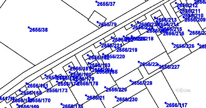 Parcela st. 2656/220 v KÚ Teplice, Katastrální mapa