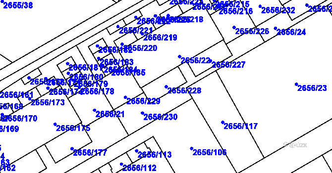 Parcela st. 2656/228 v KÚ Teplice, Katastrální mapa