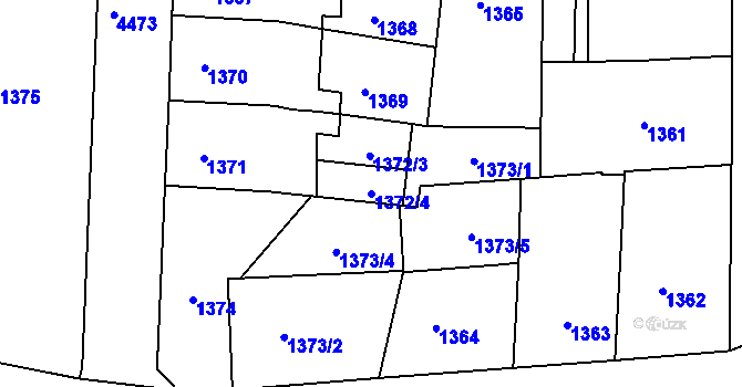 Parcela st. 1372/4 v KÚ Teplice, Katastrální mapa