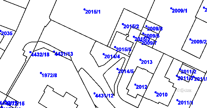 Parcela st. 2014/4 v KÚ Teplice, Katastrální mapa