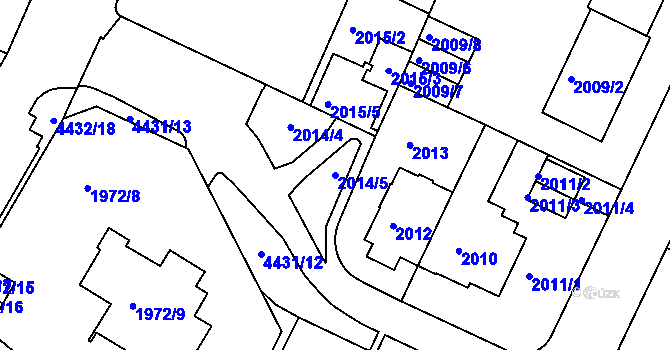 Parcela st. 2014/5 v KÚ Teplice, Katastrální mapa