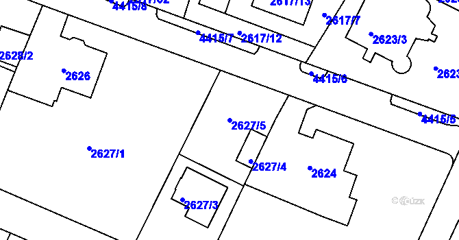 Parcela st. 2627/5 v KÚ Teplice, Katastrální mapa