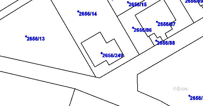 Parcela st. 2656/249 v KÚ Teplice, Katastrální mapa