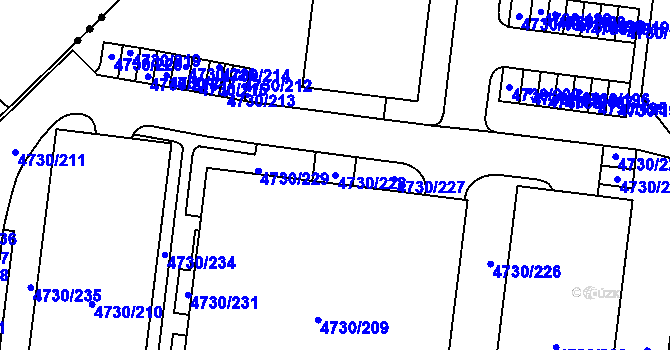 Parcela st. 4730/228 v KÚ Teplice, Katastrální mapa