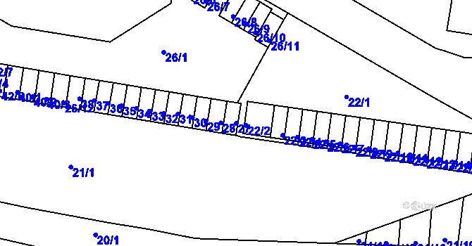 Parcela st. 27 v KÚ Teplice-Řetenice, Katastrální mapa