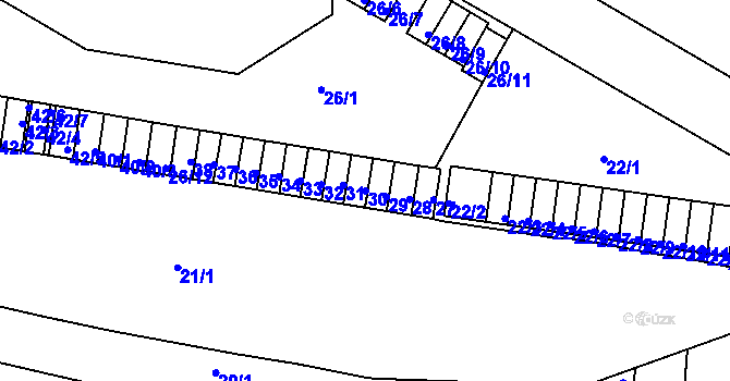 Parcela st. 30 v KÚ Teplice-Řetenice, Katastrální mapa