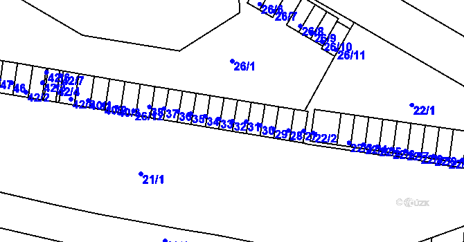 Parcela st. 32 v KÚ Teplice-Řetenice, Katastrální mapa