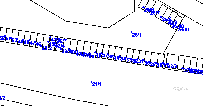 Parcela st. 37 v KÚ Teplice-Řetenice, Katastrální mapa