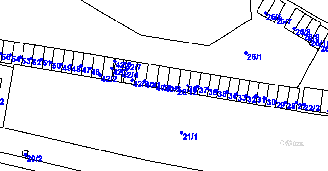 Parcela st. 40/3 v KÚ Teplice-Řetenice, Katastrální mapa