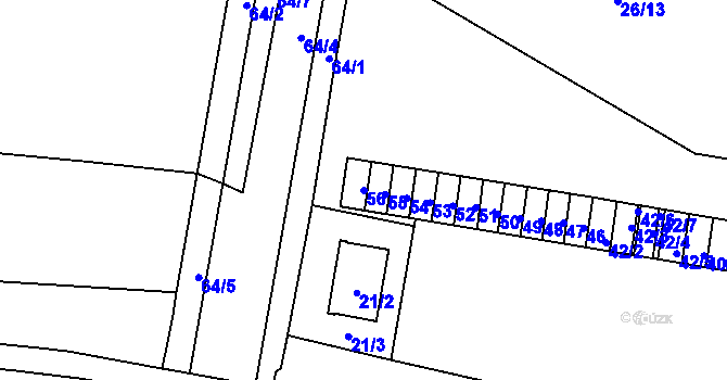 Parcela st. 56 v KÚ Teplice-Řetenice, Katastrální mapa