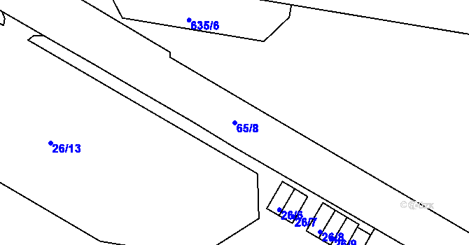 Parcela st. 65/8 v KÚ Teplice-Řetenice, Katastrální mapa