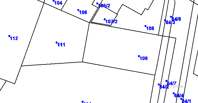 Parcela st. 110 v KÚ Teplice-Řetenice, Katastrální mapa
