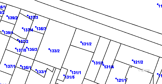 Parcela st. 131/2 v KÚ Teplice-Řetenice, Katastrální mapa