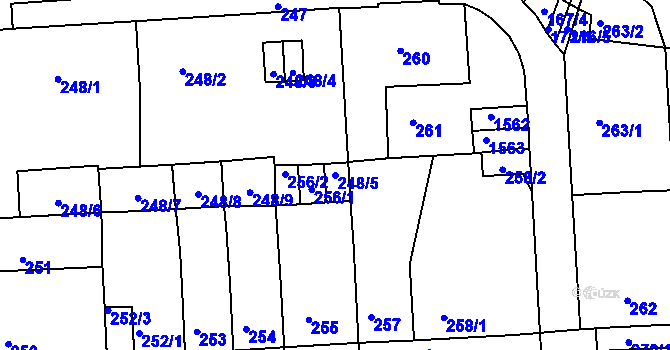 Parcela st. 248/5 v KÚ Teplice-Řetenice, Katastrální mapa