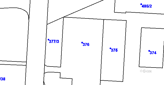 Parcela st. 376 v KÚ Teplice-Řetenice, Katastrální mapa
