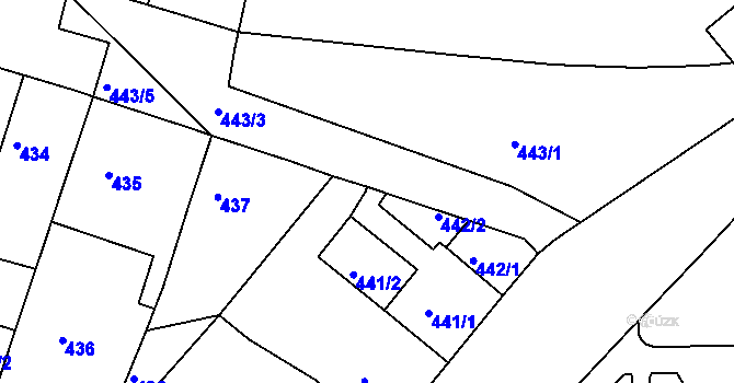 Parcela st. 440/2 v KÚ Teplice-Řetenice, Katastrální mapa