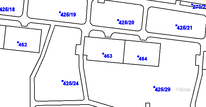 Parcela st. 463 v KÚ Teplice-Řetenice, Katastrální mapa