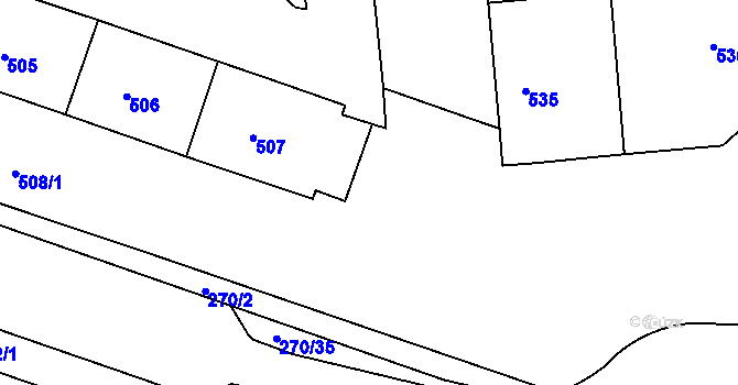 Parcela st. 508/2 v KÚ Teplice-Řetenice, Katastrální mapa