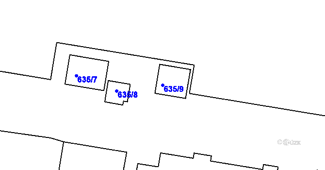 Parcela st. 635/9 v KÚ Teplice-Řetenice, Katastrální mapa