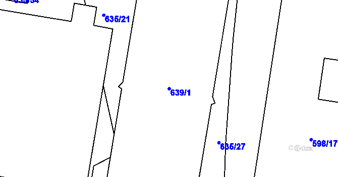 Parcela st. 639/1 v KÚ Teplice-Řetenice, Katastrální mapa