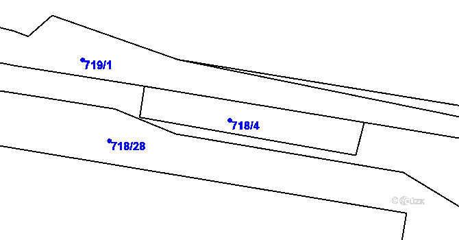 Parcela st. 718/4 v KÚ Teplice-Řetenice, Katastrální mapa