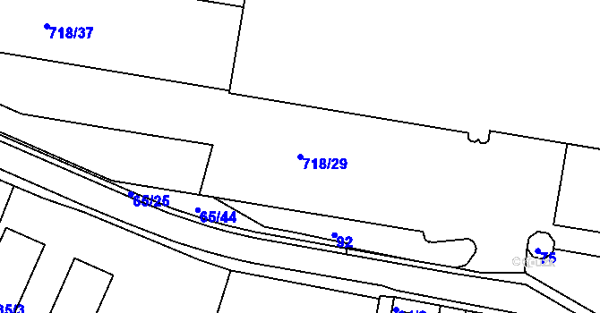 Parcela st. 718/29 v KÚ Teplice-Řetenice, Katastrální mapa