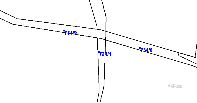 Parcela st. 721/1 v KÚ Teplice-Řetenice, Katastrální mapa