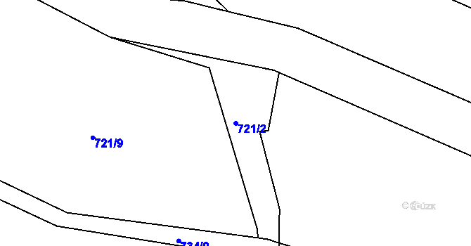 Parcela st. 721/2 v KÚ Teplice-Řetenice, Katastrální mapa