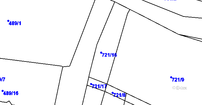Parcela st. 721/16 v KÚ Teplice-Řetenice, Katastrální mapa
