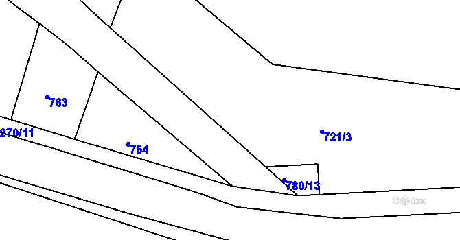 Parcela st. 721/20 v KÚ Teplice-Řetenice, Katastrální mapa