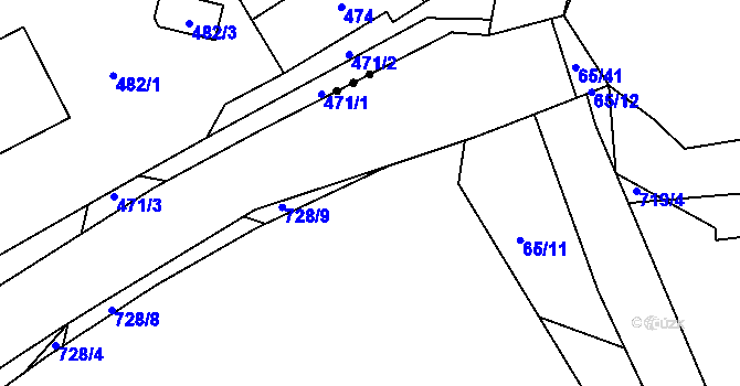 Parcela st. 728/10 v KÚ Teplice-Řetenice, Katastrální mapa