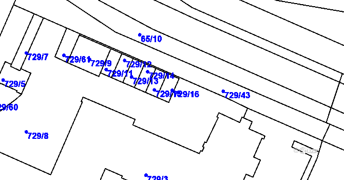 Parcela st. 729/16 v KÚ Teplice-Řetenice, Katastrální mapa