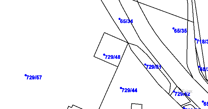 Parcela st. 729/48 v KÚ Teplice-Řetenice, Katastrální mapa