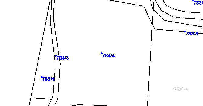 Parcela st. 784/4 v KÚ Teplice-Řetenice, Katastrální mapa