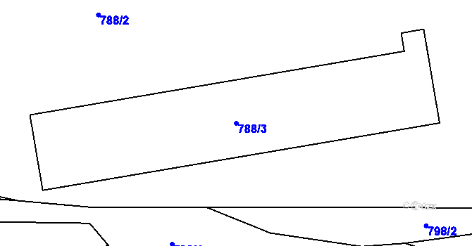 Parcela st. 788/3 v KÚ Teplice-Řetenice, Katastrální mapa