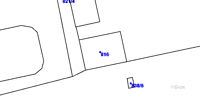 Parcela st. 816 v KÚ Teplice-Řetenice, Katastrální mapa