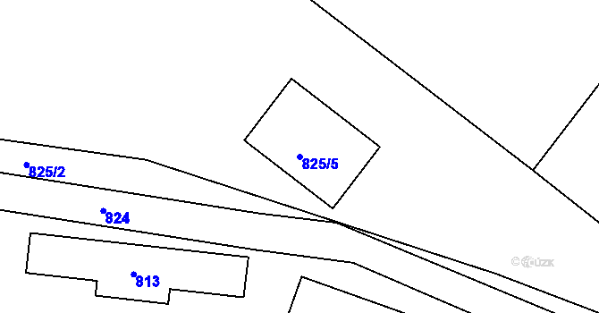 Parcela st. 825/5 v KÚ Teplice-Řetenice, Katastrální mapa