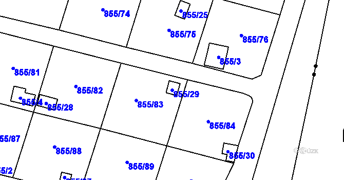 Parcela st. 855/29 v KÚ Teplice-Řetenice, Katastrální mapa