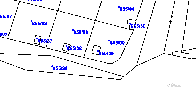 Parcela st. 855/39 v KÚ Teplice-Řetenice, Katastrální mapa