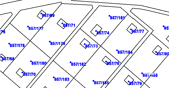 Parcela st. 857/73 v KÚ Teplice-Řetenice, Katastrální mapa