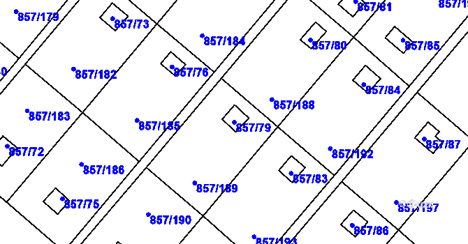 Parcela st. 857/79 v KÚ Teplice-Řetenice, Katastrální mapa