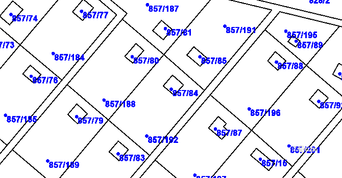 Parcela st. 857/84 v KÚ Teplice-Řetenice, Katastrální mapa