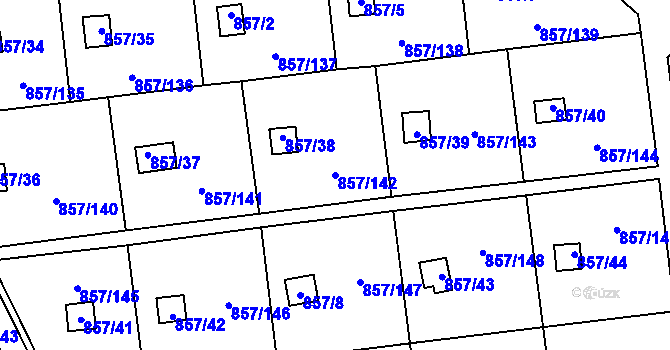Parcela st. 857/142 v KÚ Teplice-Řetenice, Katastrální mapa